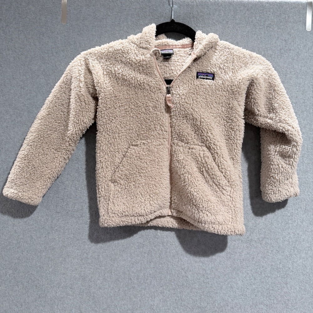 Patagonia Kids 4T Furry Friends Hooded Fleece Jacket Tan Bear Ears Full Zip